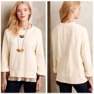 Anthro Undiscovered Eye Pleated Hem Pullover XS
